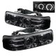 Chevy Silverado 1999-2002 Smoked Halo Projector Headlights with LED