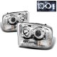 Ford Excursion 2000-2004 Clear Dual Halo Projector Headlights with LED