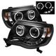 Toyota Tacoma 2005-2011 Black Dual Halo Projector Headlights LED DRL