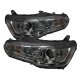 Mitsubishi Lancer 2008-2012 Smoked Halo Projector Headlights with LED