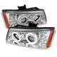 Chevy Silverado 3500 2003-2006 Chrome Projector Headlights Halo LED