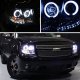 Chevy Avalanche 2007-2014 Black CCFL Halo Projector Headlights with LED