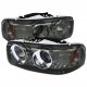GMC Sierra 3500 2001-2007 Smoked CCFL Halo Projector Headlights with LED