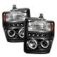 Ford F350 Super Duty 2008-2010 Black CCFL Halo Projector Headlights