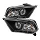 Ford Mustang 2010-2012 Black Halo Projector Headlights with LED
