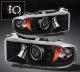 Dodge Ram Sport 1999-2001 Black Halo Projector Headlights with LED