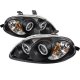 Honda Civic 1996-1998 Black Dual CCFL Halo Projector Headlights