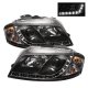 Audi A3 2006-2008 Black Projector Headlights with LED Daytime Running Lights