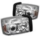 Dodge Dakota 2005-2007 Clear Dual Halo Projector Headlights with Integrated LED