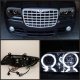 Chrysler 300C 2005-2010 Smoked Halo Projector Headlights with LED