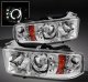 Dodge Ram 3500 Sport 1999-2002 Clear Halo Projector Headlights with LED