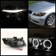 BMW 3 Series E90 Sedan 2006-2008 Black Dual Halo Projector Headlights