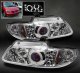 Dodge Caravan 1996-2000 Clear Dual Halo Projector Headlights with Integrated LED