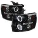 Chevy Silverado 2007-2013 Black CCFL Halo Projector Headlights with LED