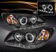 Hyundai Elantra 2007-2010 Black Halo Projector Headlights with LED DRL