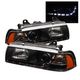 BMW E36 Sedan 1992-1998 Black Projector Headlights with LED Daytime Running Lights