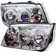 VW Jetta 1999-2004 Clear Dual Halo Projector Headlights with LED