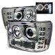 GMC Sierra 2500HD 2007-2014 Clear Dual Halo Projector Headlights with LED