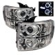 Chevy Silverado 3500HD 2007-2014 Clear Dual Halo Projector Headlights with LED