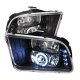 Ford Mustang 2005-2009 Black CCFL Halo Projector Headlights with LED