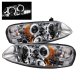 Dodge Stratus Sedan 2001-2006 Clear Dual Halo Projector Headlights with LED