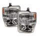 Ford F350 Super Duty 2008-2010 Clear CCFL Halo Projector Headlights