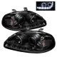 Honda Civic 1996-1998 Black Halo Projector Headlights with LED