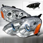 Acura RSX 2002-2004 Clear Projector Headlights with Halo