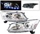 Honda Accord Sedan 2008-2012 Projector Headlights Chrome CCFL Halo LED DRL