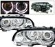 BMW E46 Coupe 3 Series 1999-2001 Clear Projector Headlights with Halo