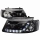 VW Passat 1997-2000 Black Halo Projector Headlights with LED