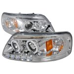 Ford Expedition 1997-2002 Clear Halo Projector Headlights with LED Eyebrow