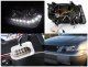 VW Jetta 1999-2004 Black Projector Headlights with LED Daytime Running Lights