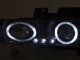 GMC Suburban 1992-1999 Black Projector Headlights with Halo and LED