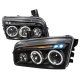 Dodge Charger 2006-2010 Black Halo Projector Headlights with LED