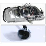 Ford F150 1997-2003 Black Smoked Halo Projector Headlights with LED Eyebrow