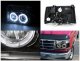 Ford Bronco 1992-1996 Black Dual Halo Projector Headlights