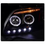 Ford F150 1997-2003 Black Smoked Halo Projector Headlights with LED Eyebrow