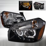 Dodge Magnum 2005-2007 Black Dual Halo Projector Headlights