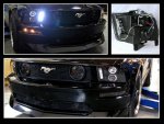 Ford Mustang 2005-2009 Black Halo Projector Headlights with LED Daytime Running Lights