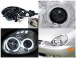 Dodge Neon 2000-2002 Clear Dual Halo Projector Headlights with LED