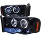 Dodge Ram 3500 2003-2005 Smoked Dual Halo Projector Headlights with LED