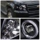 Chevy Suburban 2007-2014 Black Halo Projector Headlights LED Eyebrow