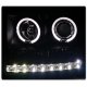 GMC Sierra 2007-2013 Black Projector Headlights Halo LED DRL