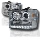 GMC Sierra 2007-2013 Chrome Projector Headlights Halo LED DRL