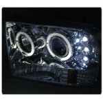 Ford F250 Super Duty 1999-2004 Clear Dual Halo Projector Headlights with LED