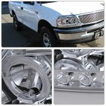 Ford F150 1997-2003 Clear Halo Projector Headlights with LED Eyebrow