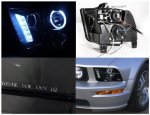Ford Mustang 2005-2009 Smoked Halo Projector Headlights with LED