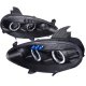 Mazda Miata 2001-2005 Black Dual Halo Projector Headlights with LED