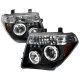 Nissan Frontier 2005-2008 Black Dual Halo Projector Headlights with LED